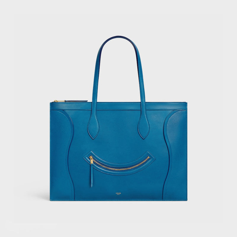 Celine Flat Cabas Smile Leather Bags Handbag Commuter Laptop Bag # 195374