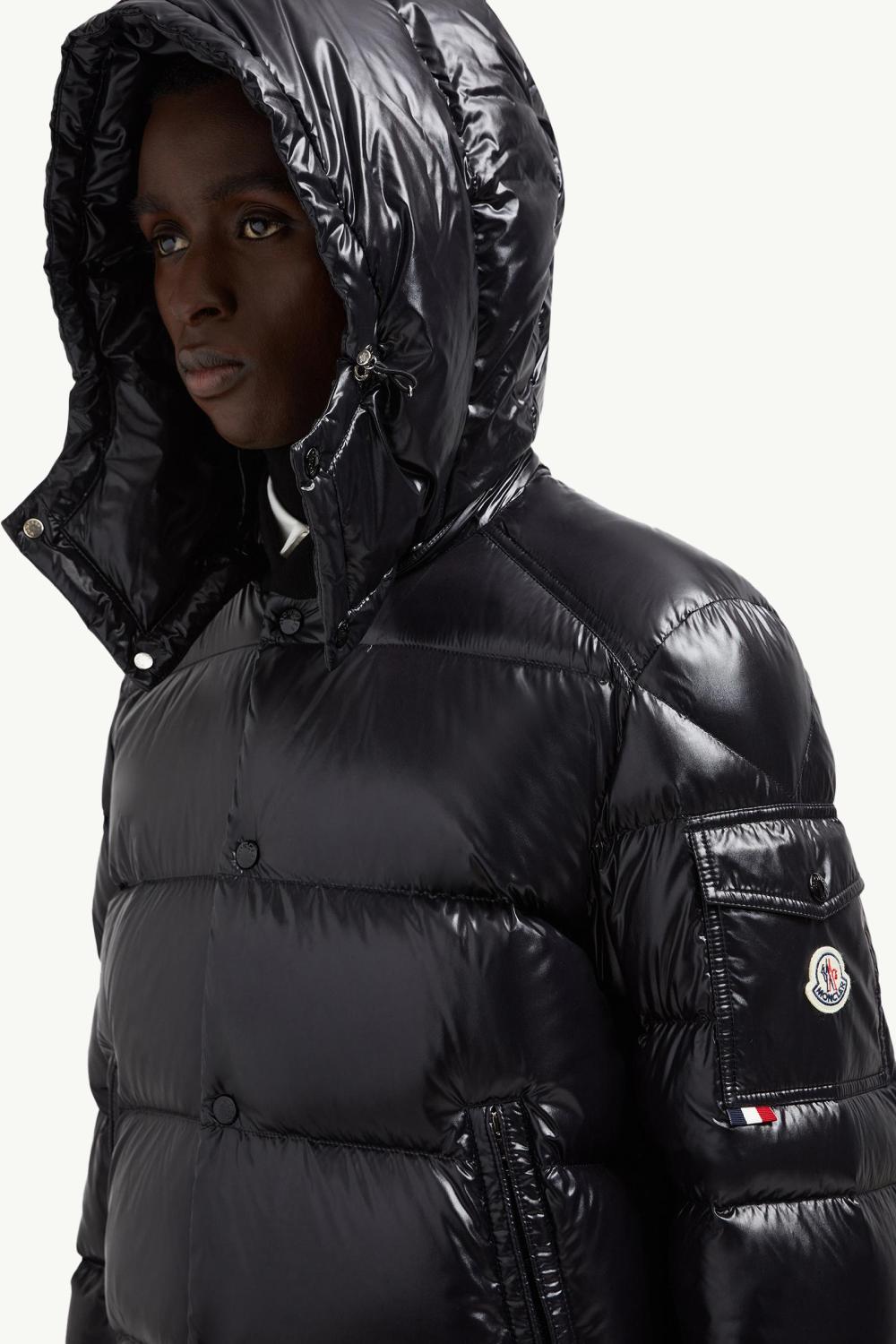 Moncler Black Maljasset Hooded Short Down Jacket #334164