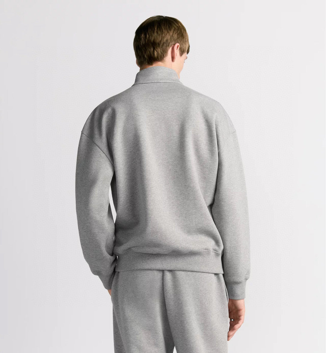 Dior Men's Spring/Autumn Solid Color Cotton Qilong Embroidered Logo Half-Zip Long-Sleeved Sweatshirt and Casual Sports Pants Set Suit #77946