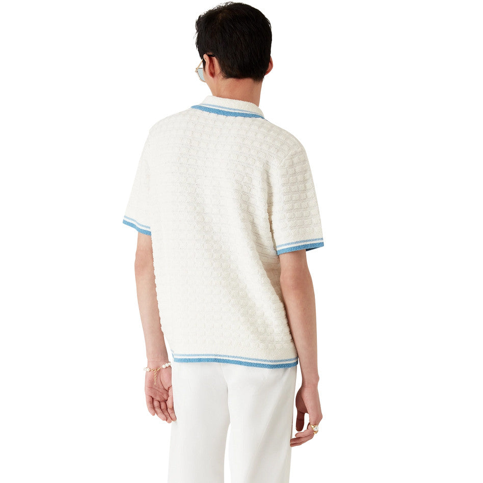Casablanca Men's Fall/Winter Fashion Casual 100% Cotton Block Knit Polo Shirt T-Shirt #79414