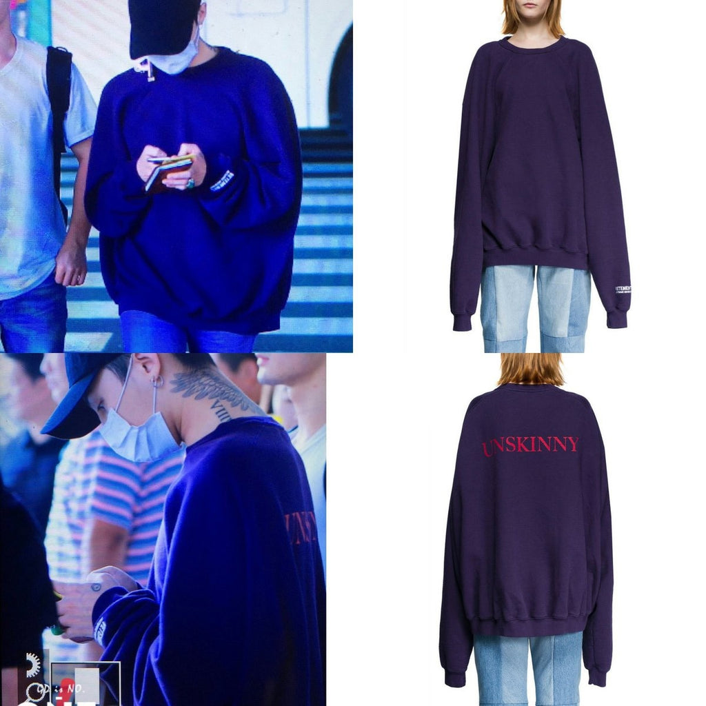 Vetements Men's Spring And Autumn Purple Back Letter Printed Round Neck Hooded Logo Embroidered Long Sleeve Hoodie Sweatshirt #81579