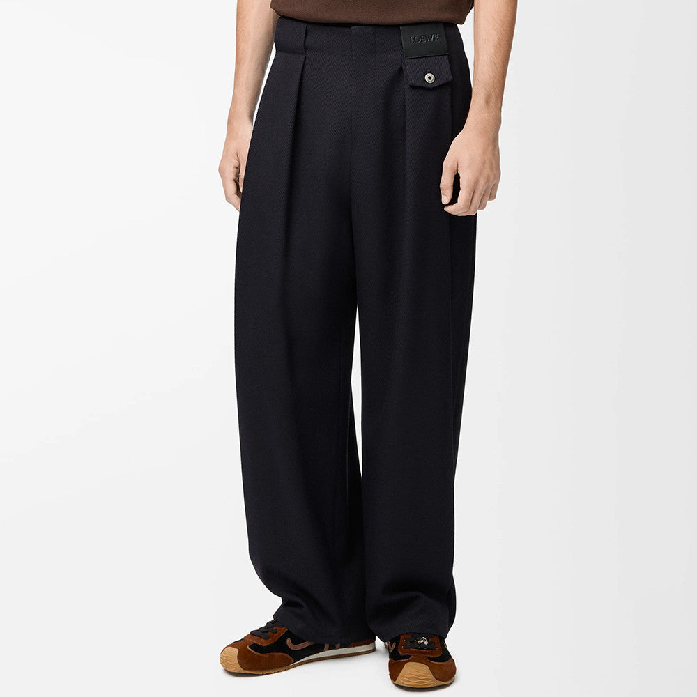 Loewe Trousers in Wool Blue #334437