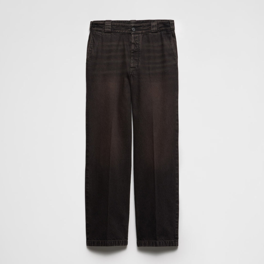 Prada Men's Spring and Autumn Solid Color Mid Waist Button Loose Jeans Pants #74355