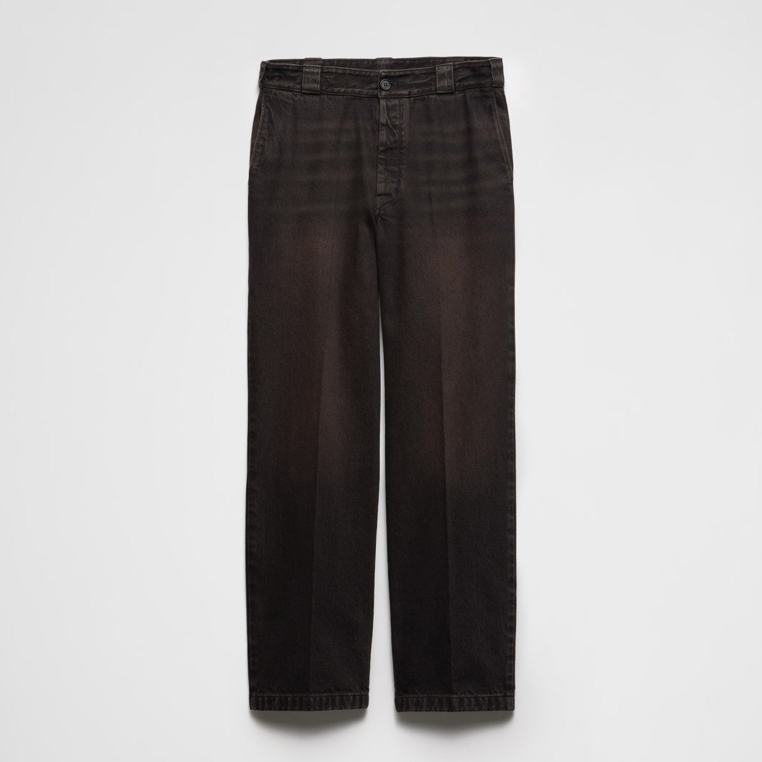 Prada Men's Spring and Autumn Solid Color Mid Waist Button Loose Jeans Pants #74355