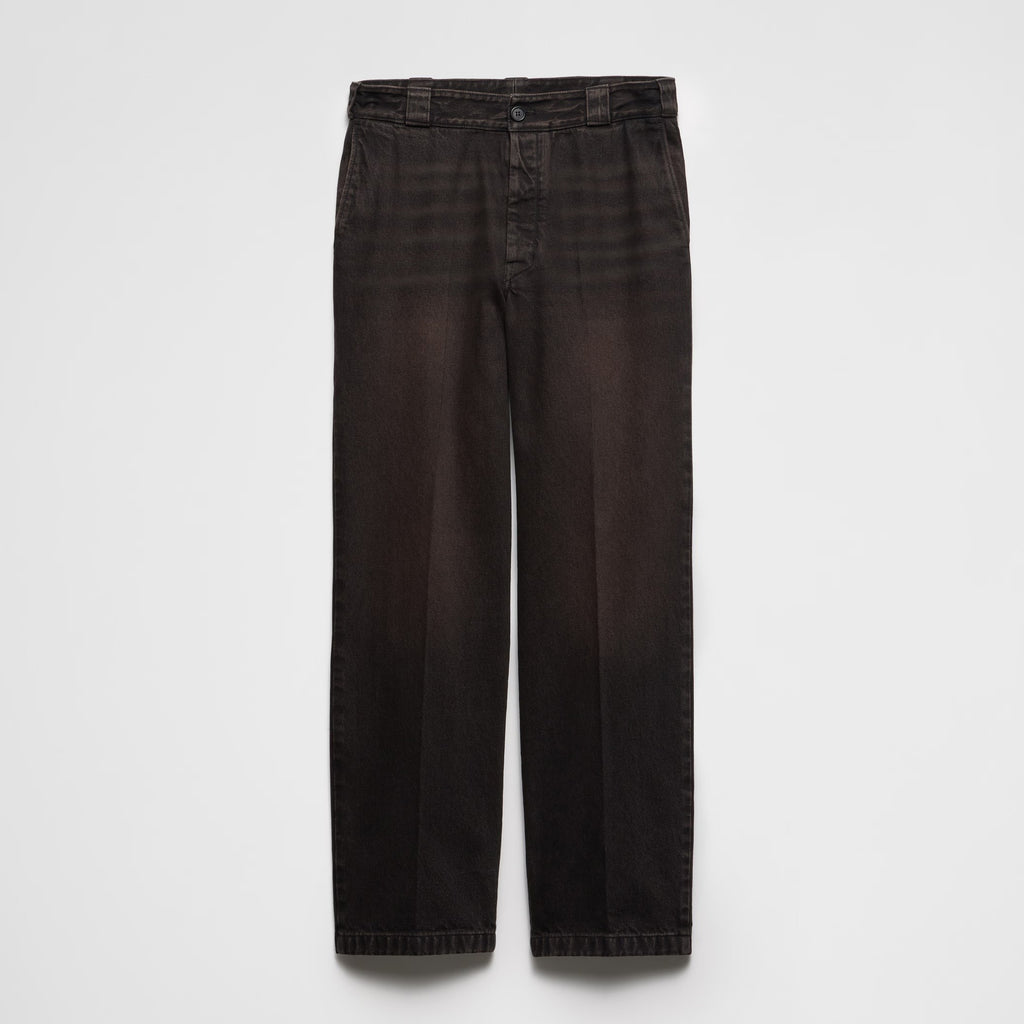 Prada Men's Spring and Autumn Solid Color Mid Waist Button Loose Jeans Pants #74355