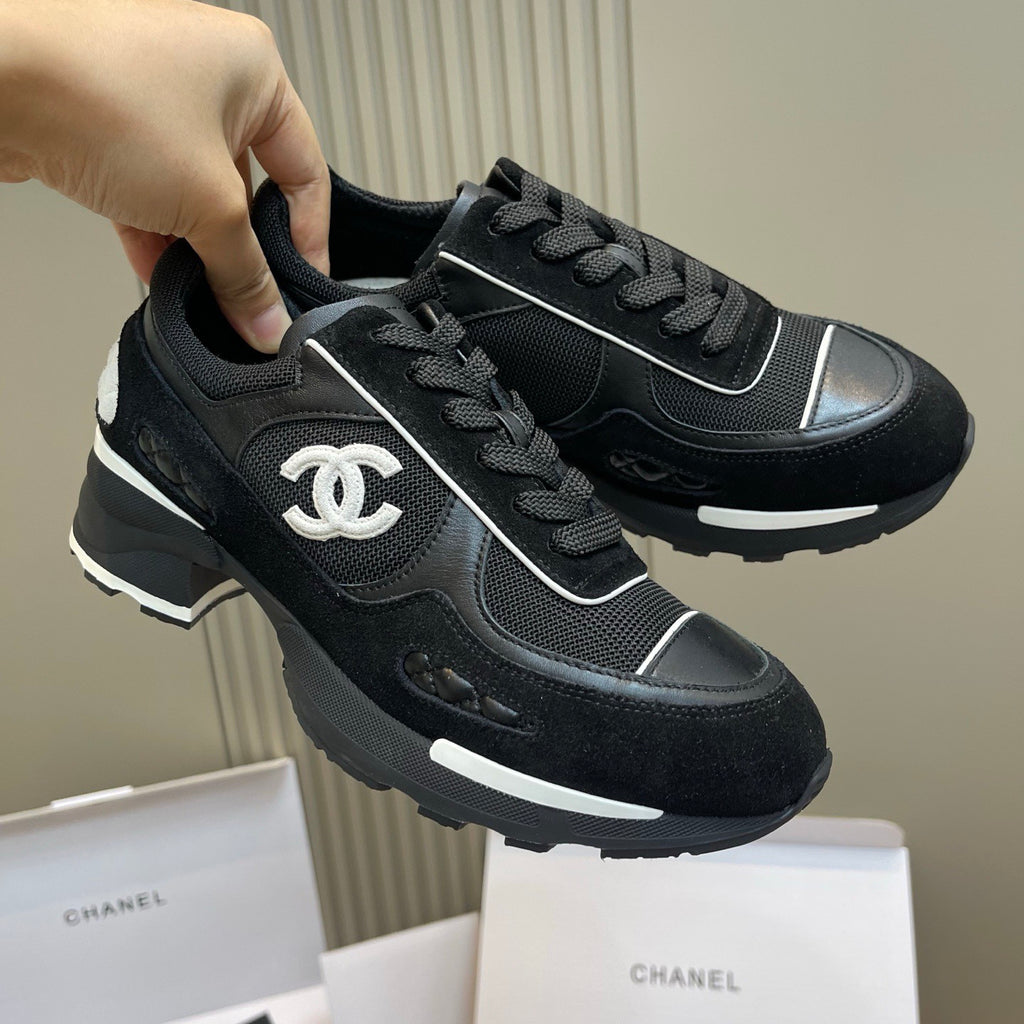 Chanel Sneakers Mixed Fibers Suede Calfskin Calfskin #335038