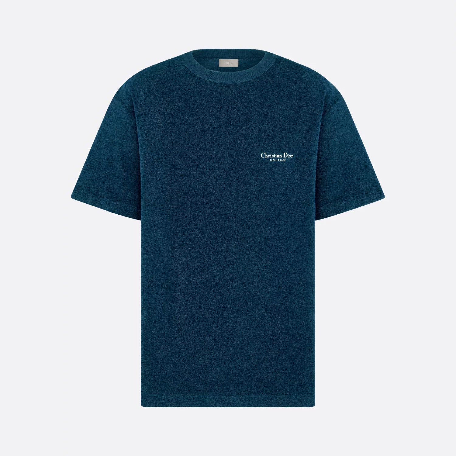 Dior Men's Summer Solid Color Embroidered Letter Print Cotton Terry Short Sleeve T-Shirt #77482