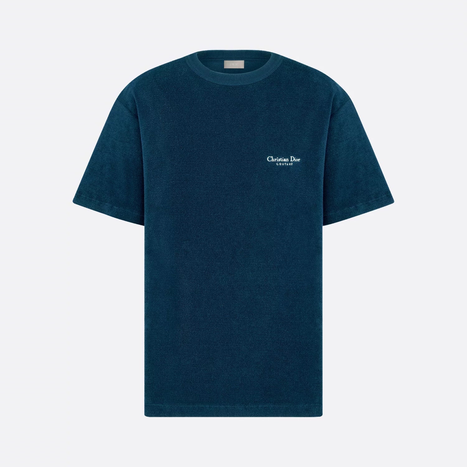 Dior Men's Summer Solid Color Embroidered Letter Print Cotton Terry Short Sleeve T-Shirt #77482