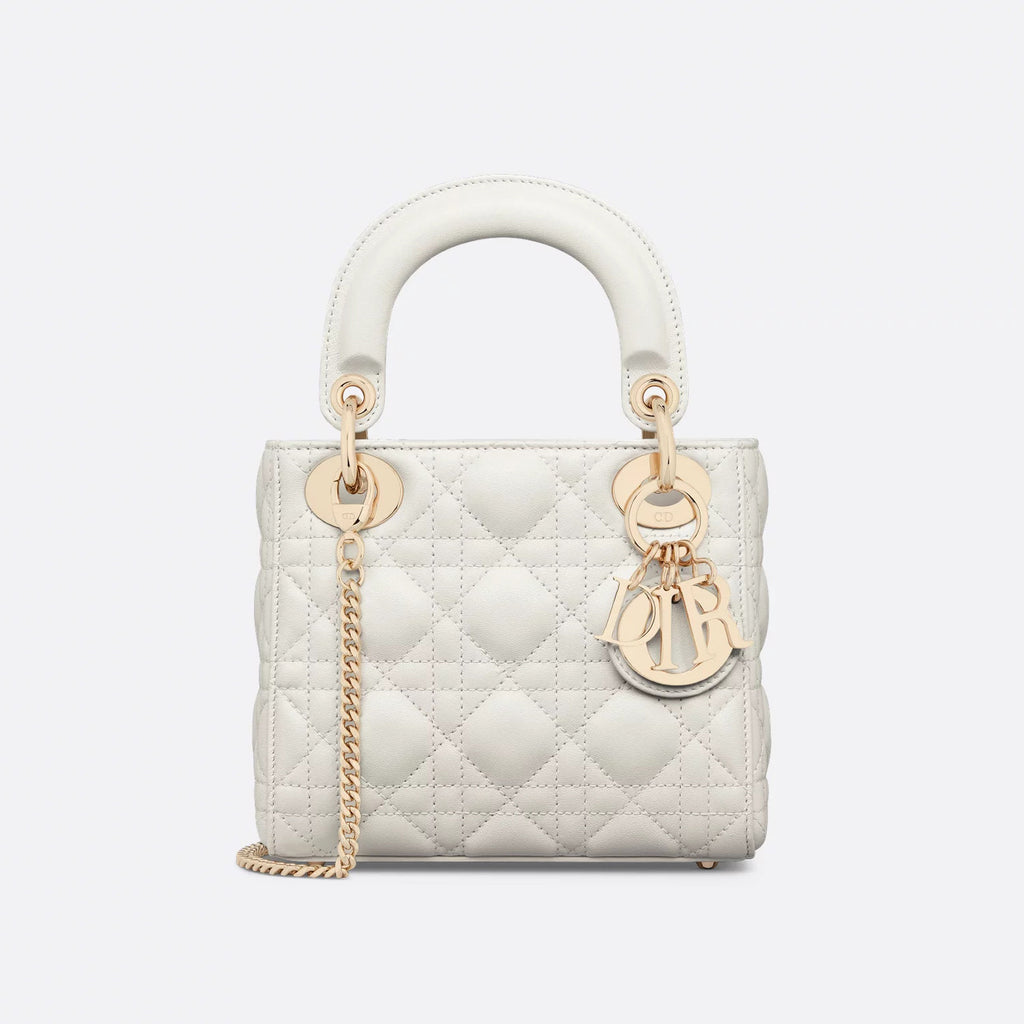 Dior Lady Women's Solid Color Metal Pendant Removable Chain Shoulder Strap Wicker Pattern Sheepskin Leather Single Shoulder Crossbody Handbag Bag Bags #77461