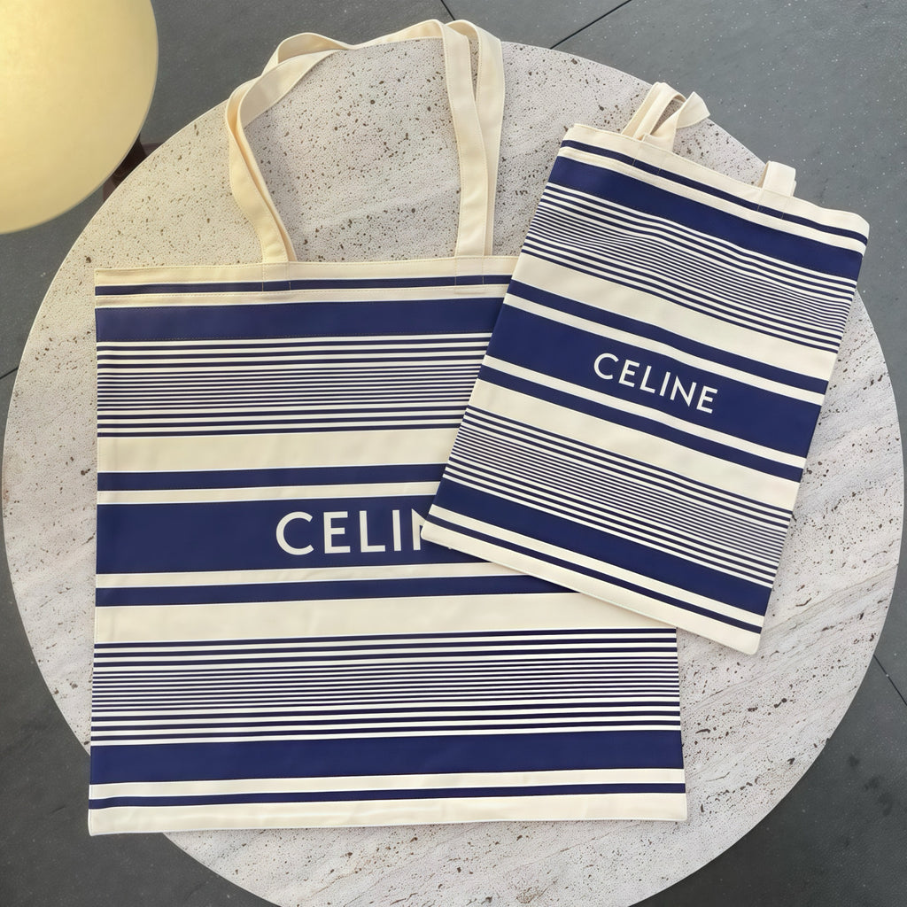 Celine Women's Striped Letter Print Casual Single Shoulder Tote Bag Bags (One Large and One Small Combination) #76985