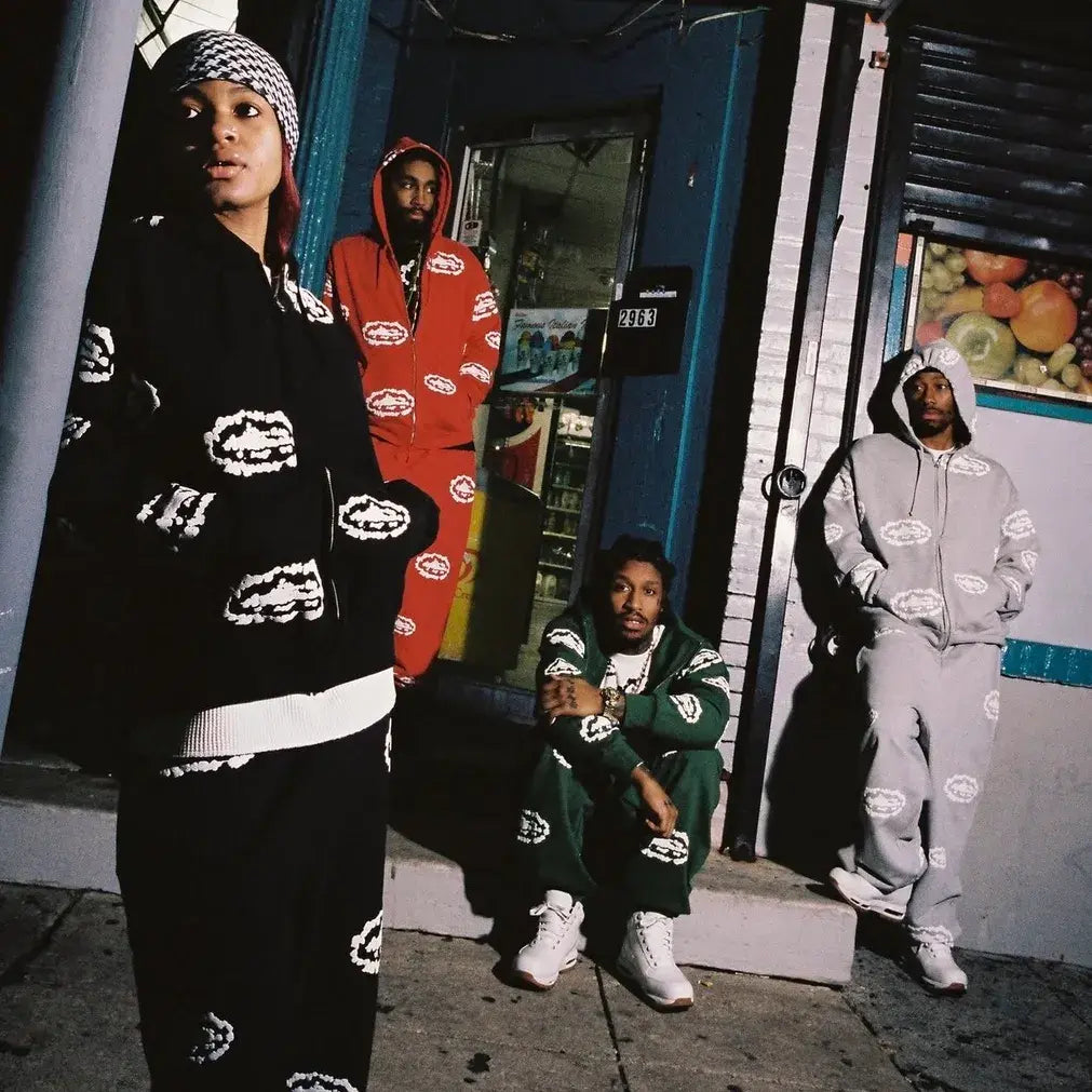 Corteiz Clouds Zip-Up Tracksuit Grey