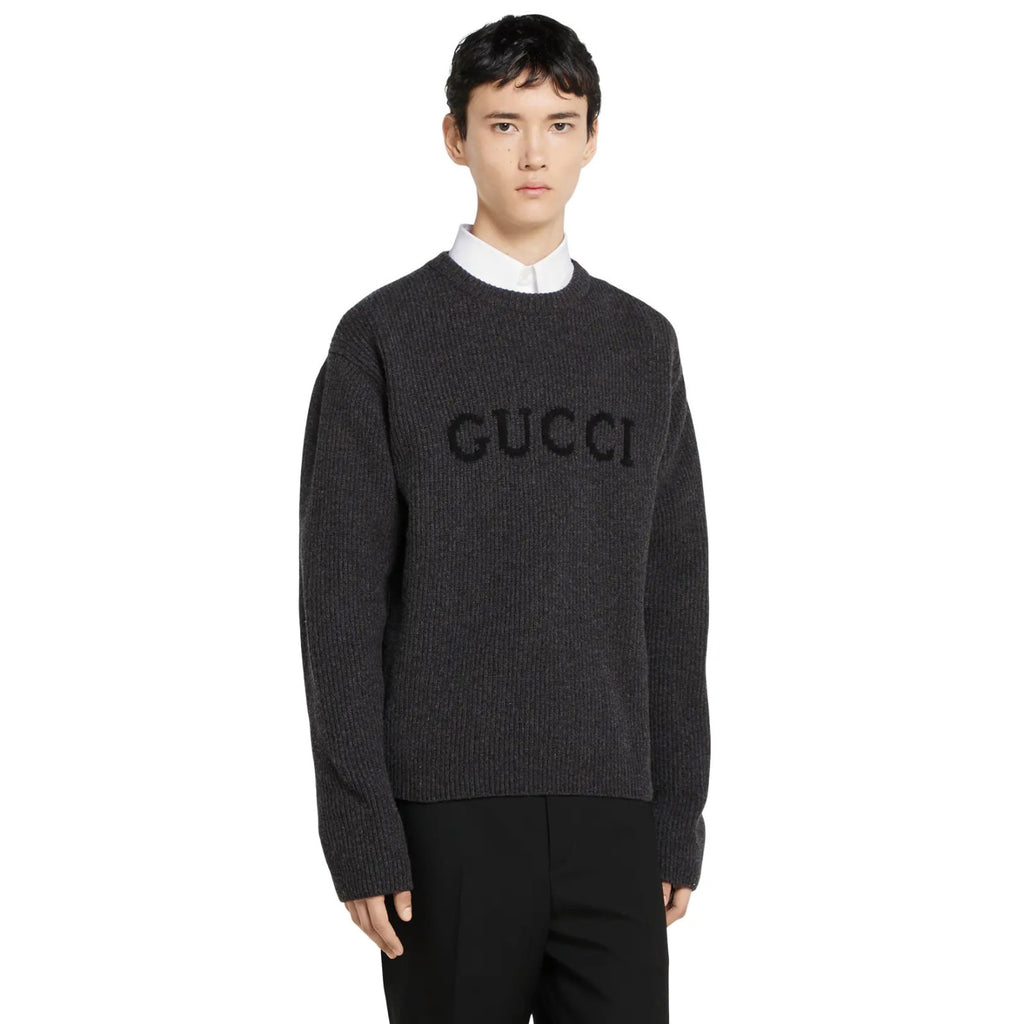 Gucci Men's And Women's Fall/winter Fashion Casual Solid Color Crew Neck Pullover With Letter Logo In Cashmere Sweater #79161