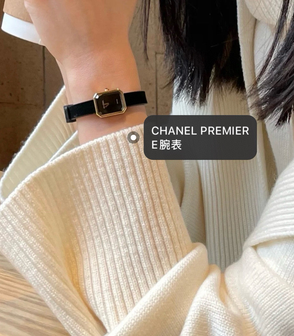 Chanel Premi¨¨re Ribbon Watch Diamond-set Dial Temperament Fashionable And Elegant Watch Black Dial 18k Gold Square Watch Accessories #71955