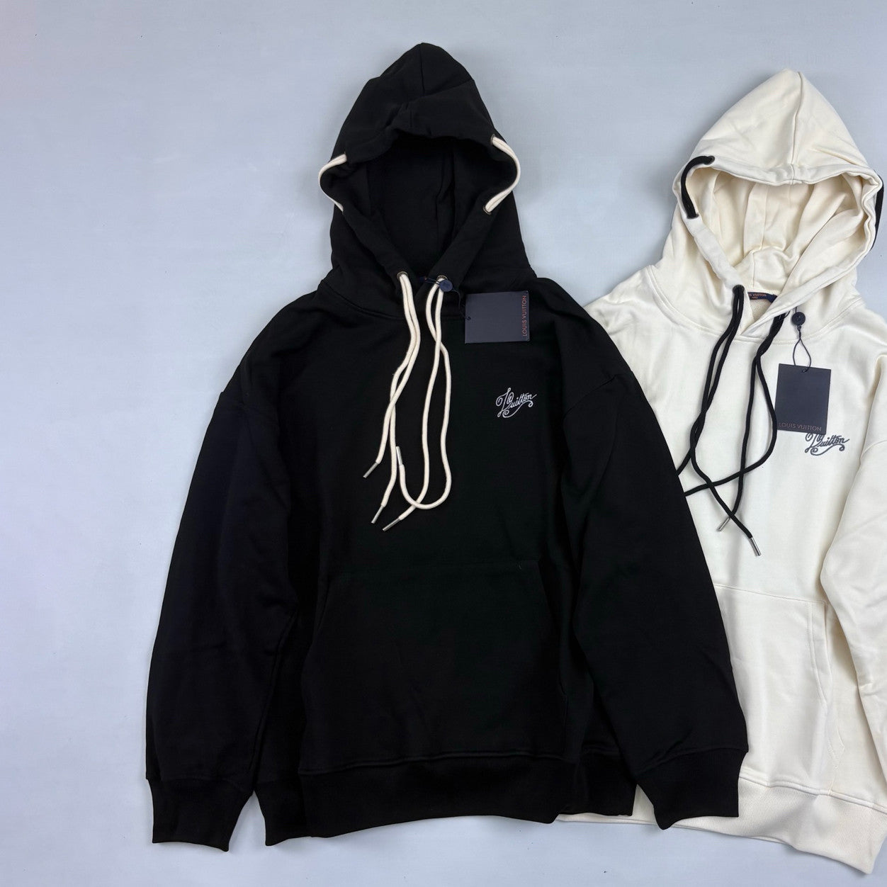 Louis Vuitton Men's And Women's Spring/Fall Fashion Casual Solid Color Cotton Knit Hoodie With Logo Embroidery Sweatshirt #78567