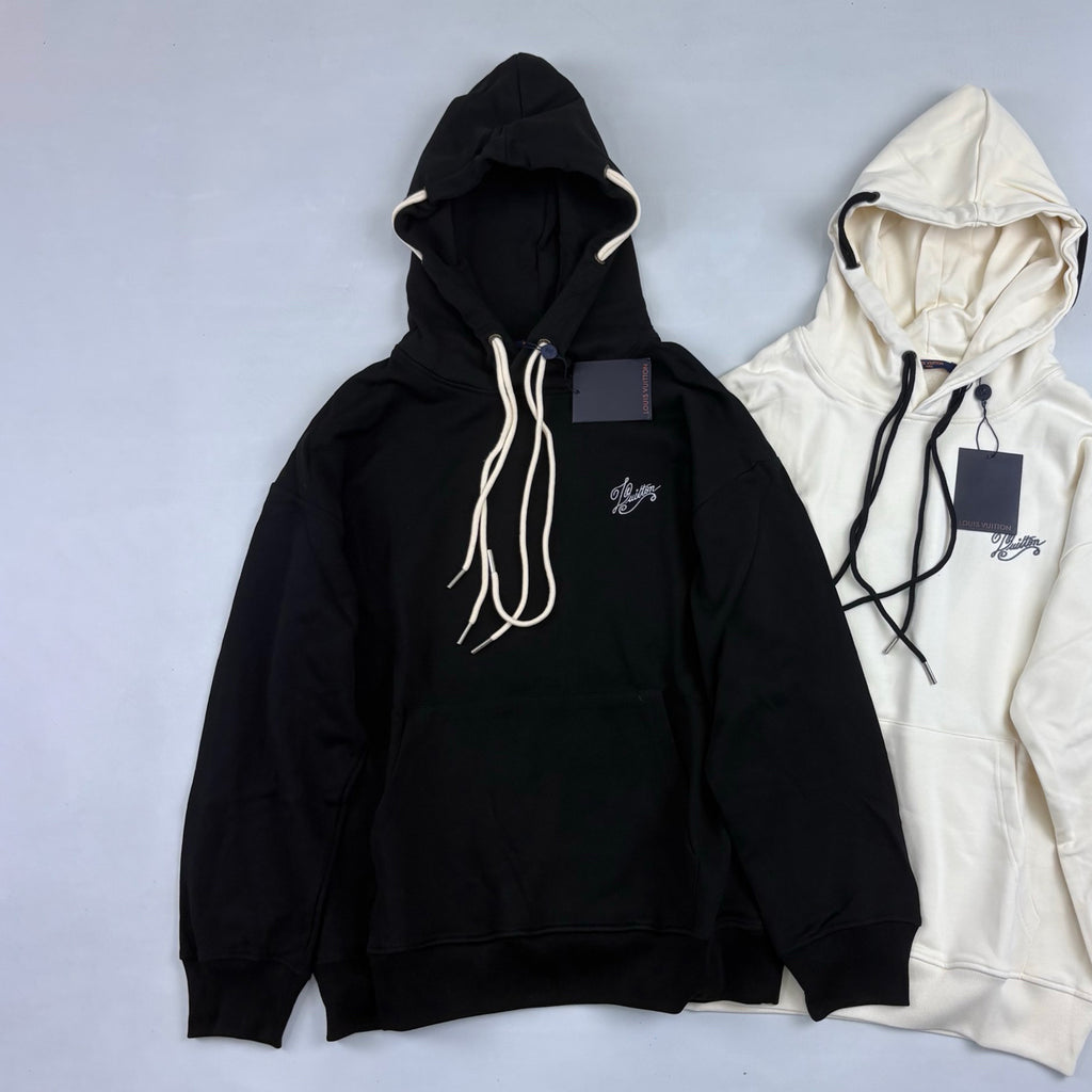 Louis Vuitton Men's And Women's Spring/Fall Fashion Casual Solid Color Cotton Knit Hoodie With Logo Embroidery Sweatshirt #78567