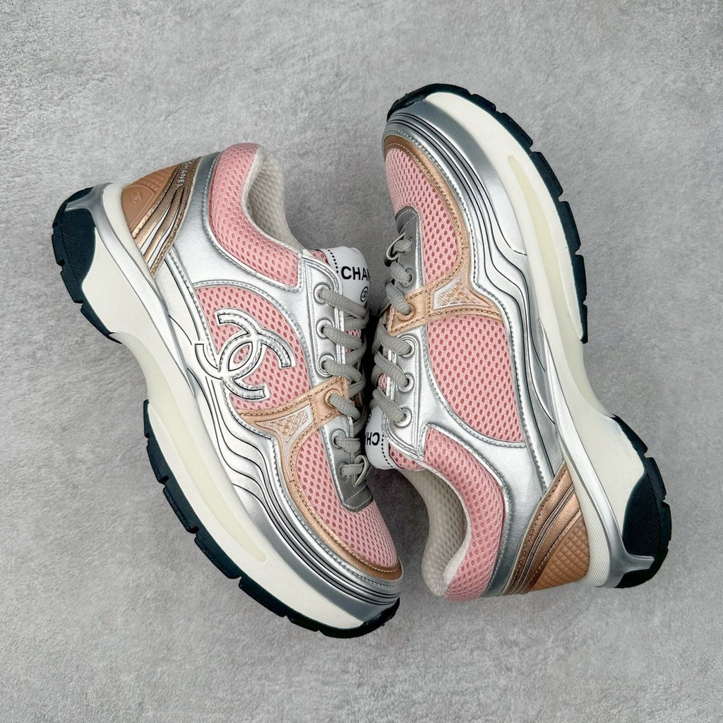 Chanel Women's Early Spring Vacation Clash Breathable Mesh Fashion Sneakers Trendy Logo Strappy Casual Shoes Sole Thickness:3.5cm #81435
