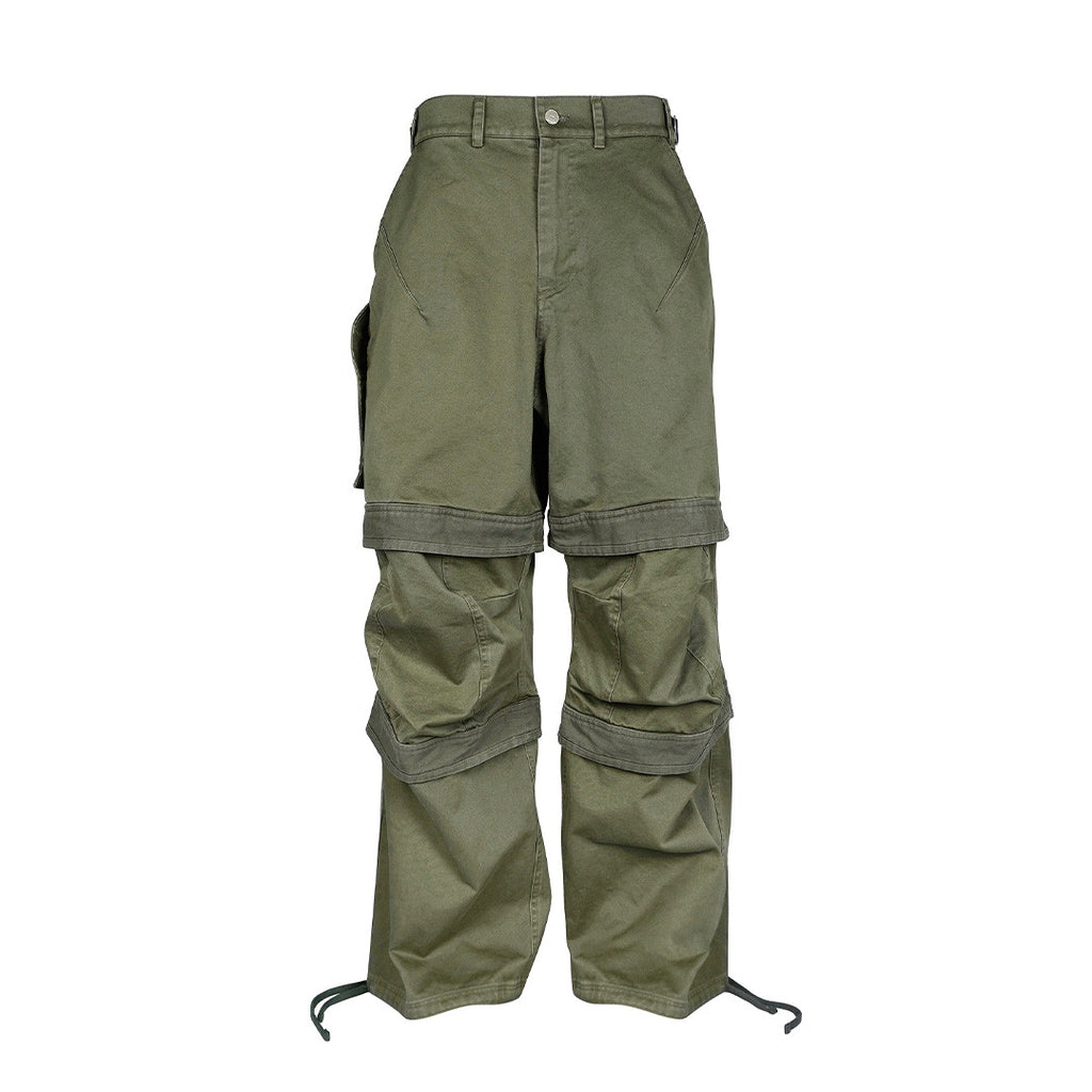 Far archive Men's Far Solid Color Paratrooper Pants Zipper Casual Multi-Pocket Loose Fit Work Pants Ngvp #7741