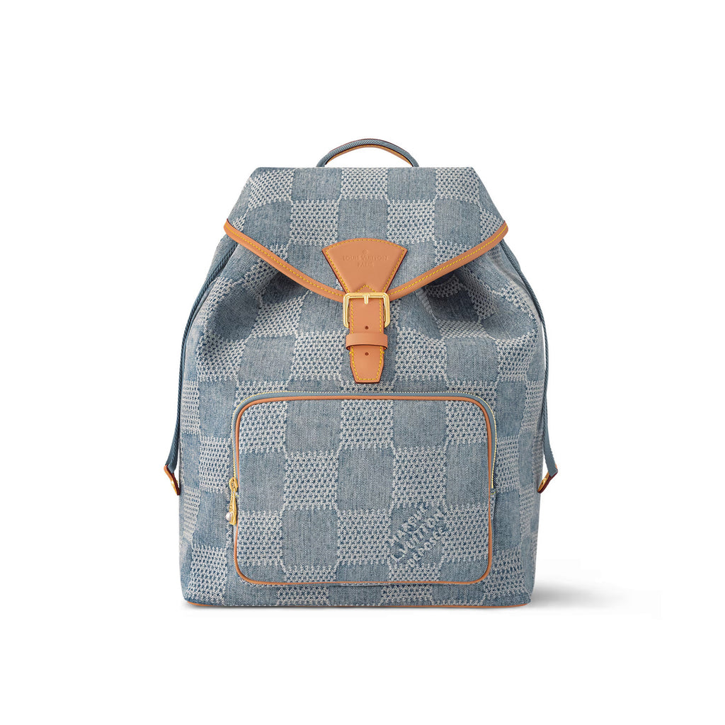 Louis Vuitton MONTSOURIS Men's Solid Colour Tessellated Printed Denim Shoulder Bag Backpacks Bags #76846