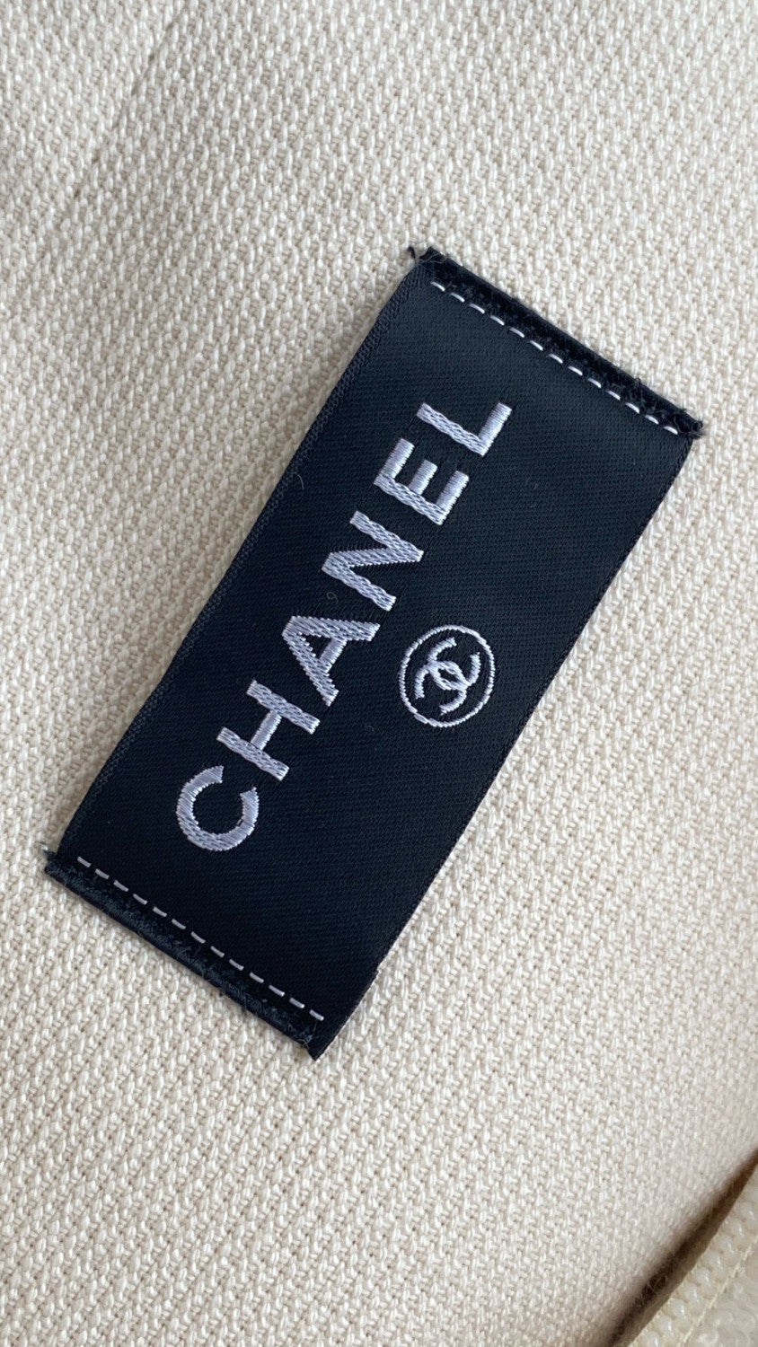 Chanel Women's CoCo Beach Collection Cotton Beach Bag Logo Solid Color Tote Bag Bags AAA938-B20128-10800 #81285