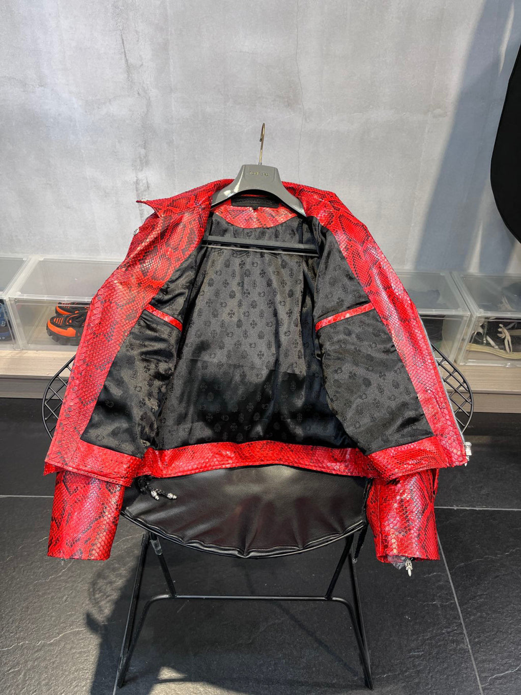 Chrome Hearts Scale Biker Leather Jacket #96638