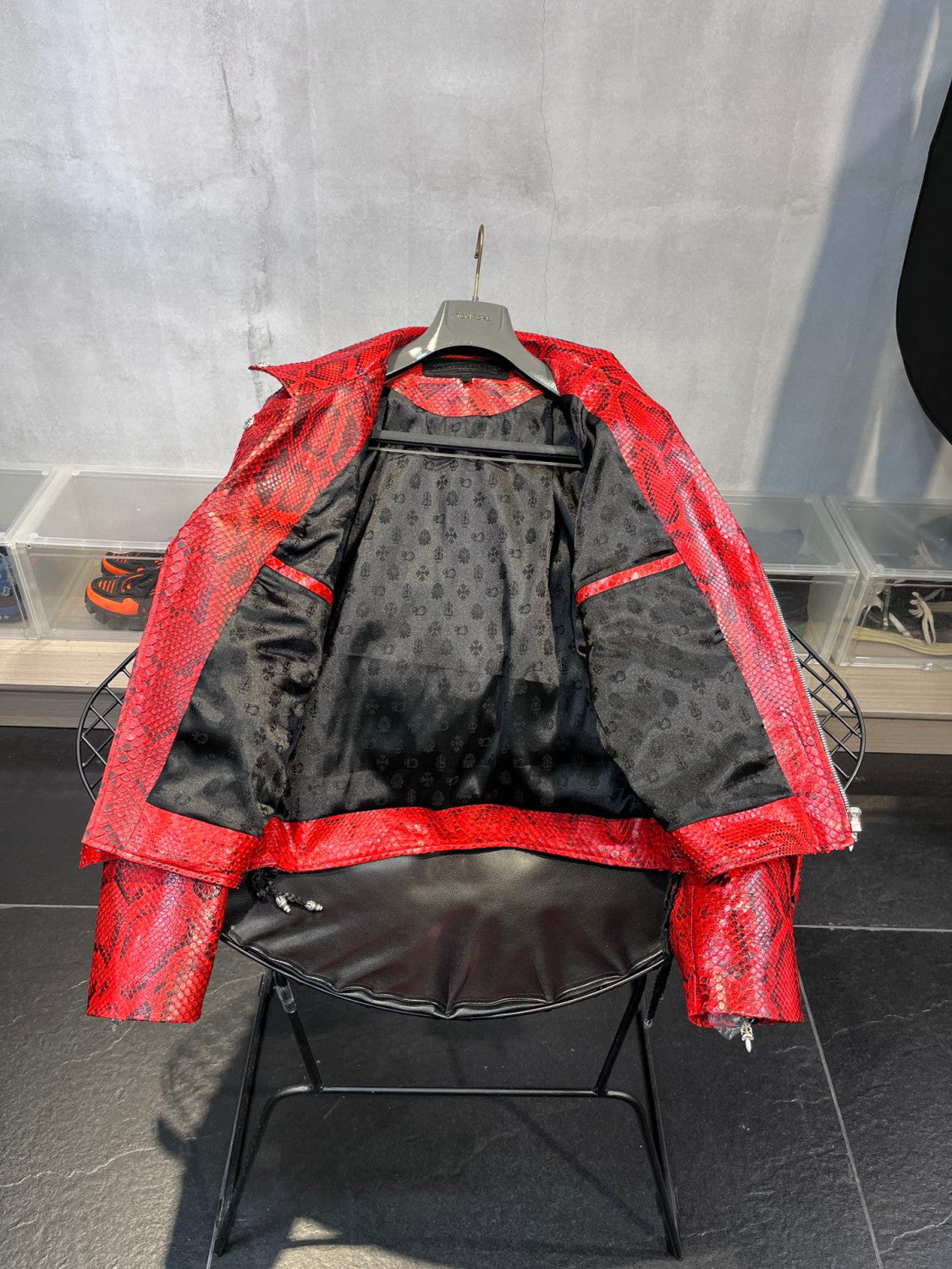 Chrome Hearts Scale Biker Leather Jacket #96638