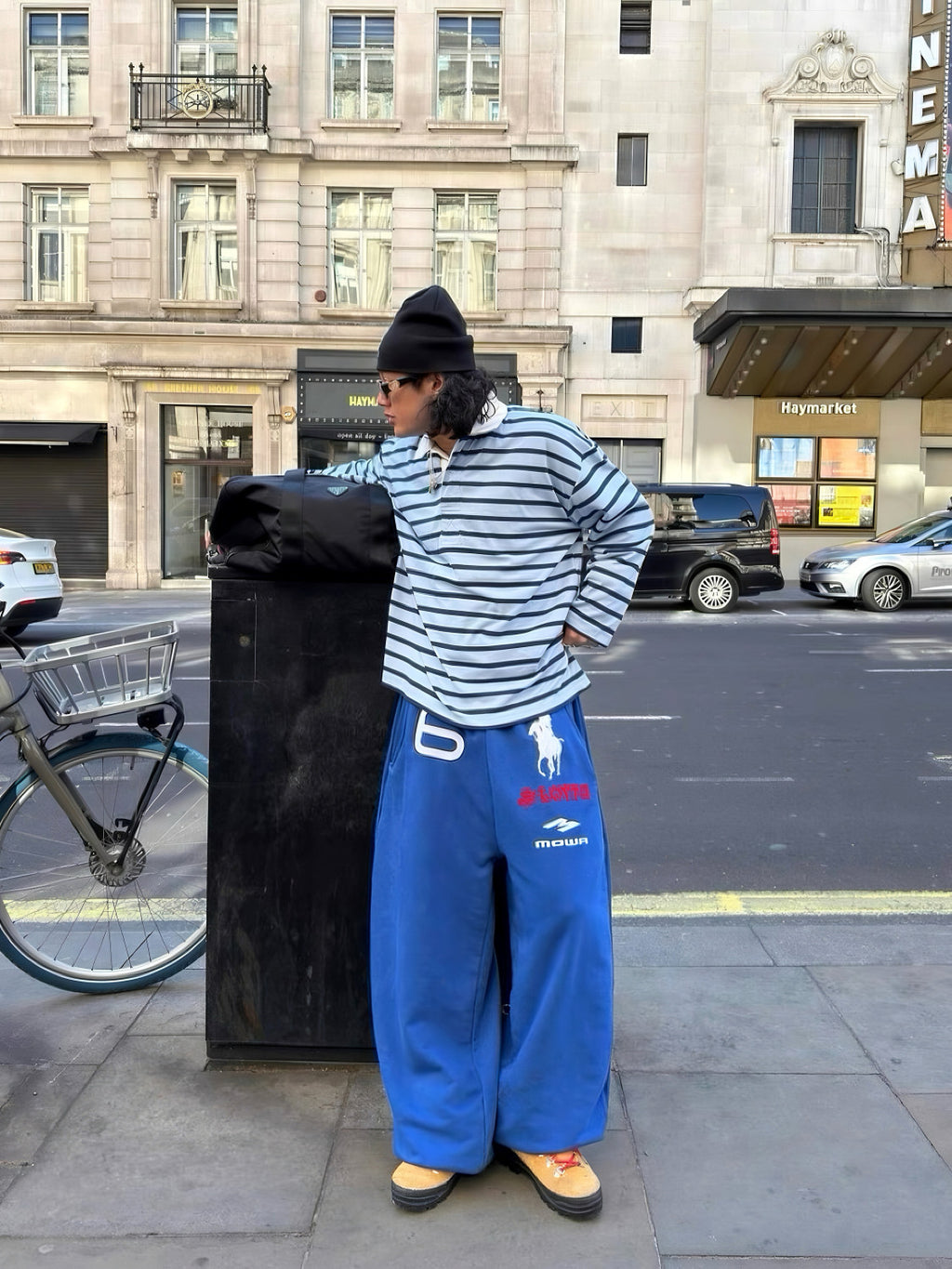 Mowalola Atl Opium Yvl Style Angel War Horse Embroidered Baggy Loose Wide Leg Sweatpants Men's Spring And Fall Fashion Pants #81432