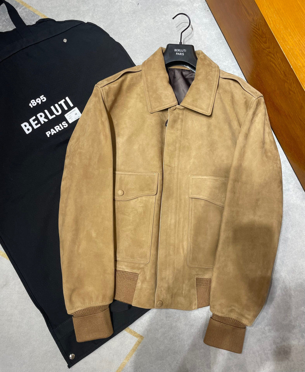 Berluti Men's Long Sleeve Leather Jacket Coat Ngvp #6291