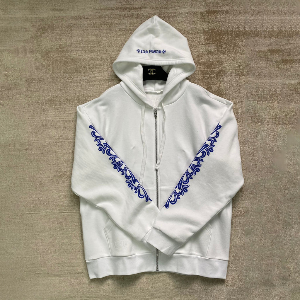 Chrome Hearts Chrome Hearts Men's Spring and Fall Logo Printed Zipper Long Sleeve Hooded Jacket #99978