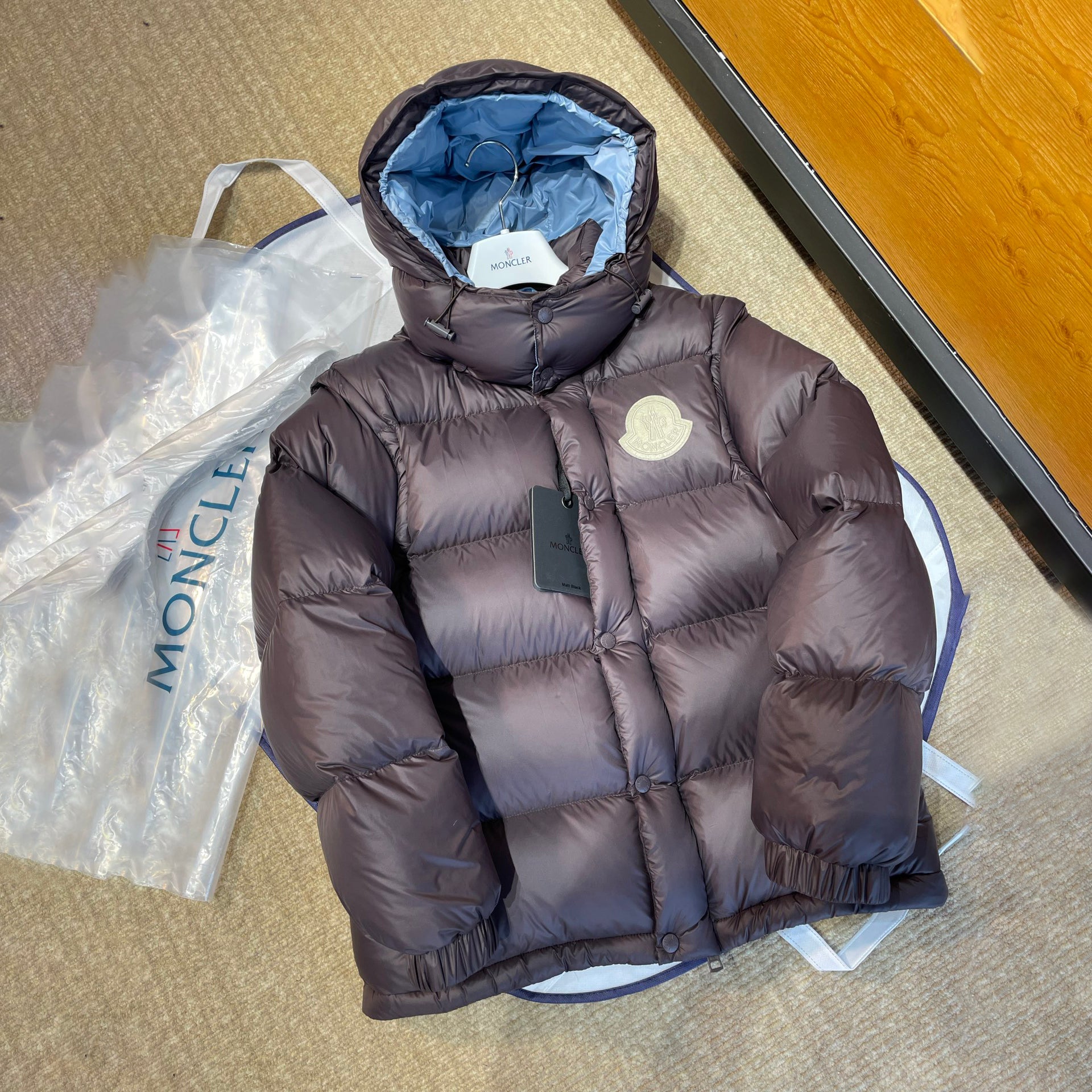 Moncler Men's Fall/Winter Fashion Classic Solid Color Zipper Hooded Cotton Jacket Long Sleeve Down Jacket Thick Coat Jacket #79243