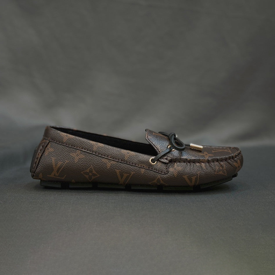 Louis Vuitton Women's Spring/Autumn Fashion Classic Round Toe Slip-On Leather Flat Low Top Loafers Shoes #78437