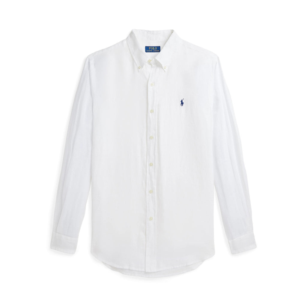 Ralph Lauren Men's Summer Solid Color Linen Fabric Single Breasted Long Sleeved Shirt #77822