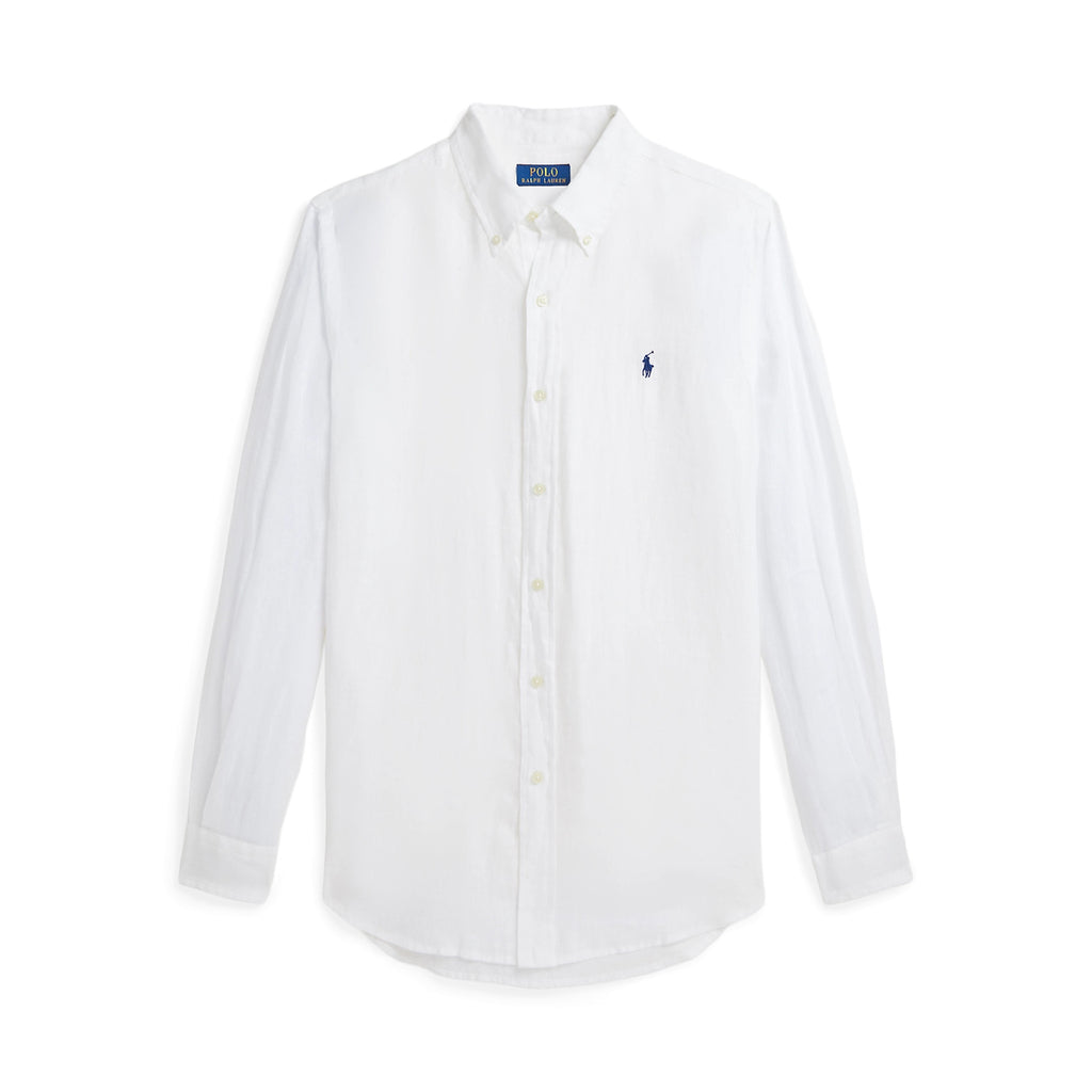 Ralph Lauren Men's Summer Solid Color Linen Fabric Single Breasted Long Sleeved Shirt #77822