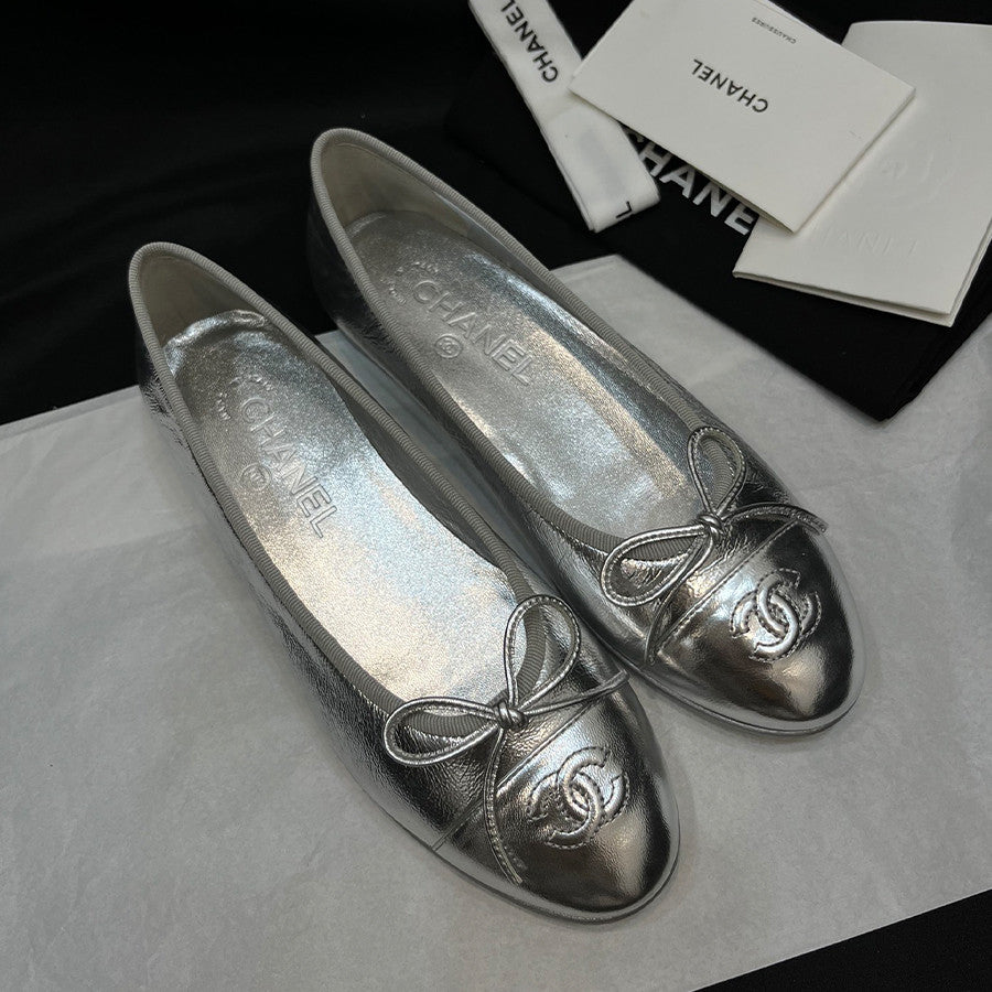 Chanel Women's Four Seasons Simple Solid Color Single Shoes Ballet Shoes Retro Calfskin Flat Shoes Round Head Casual Shoes #77859