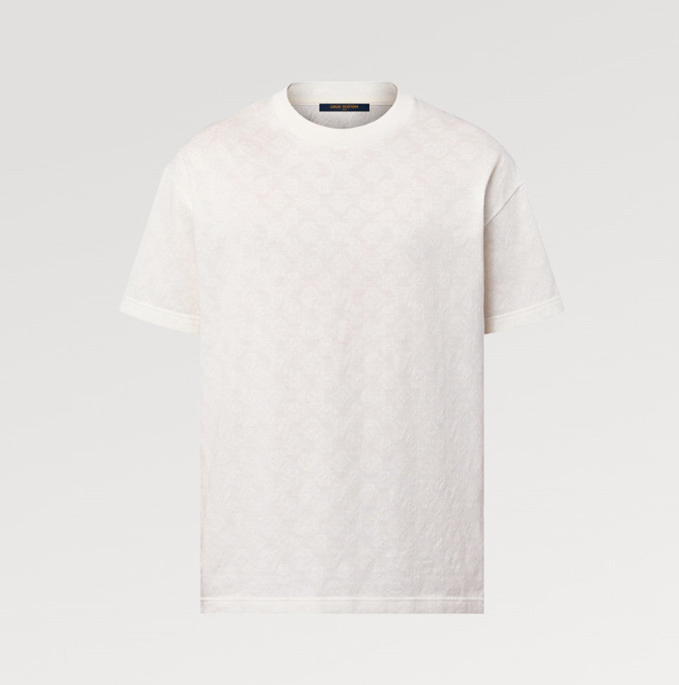 Louis Vuitton Men's Summer MONOGRAM Cut Floral Solid Color Cotton Round Neck Straight Fit Short Sleeve T-Shirt #72182