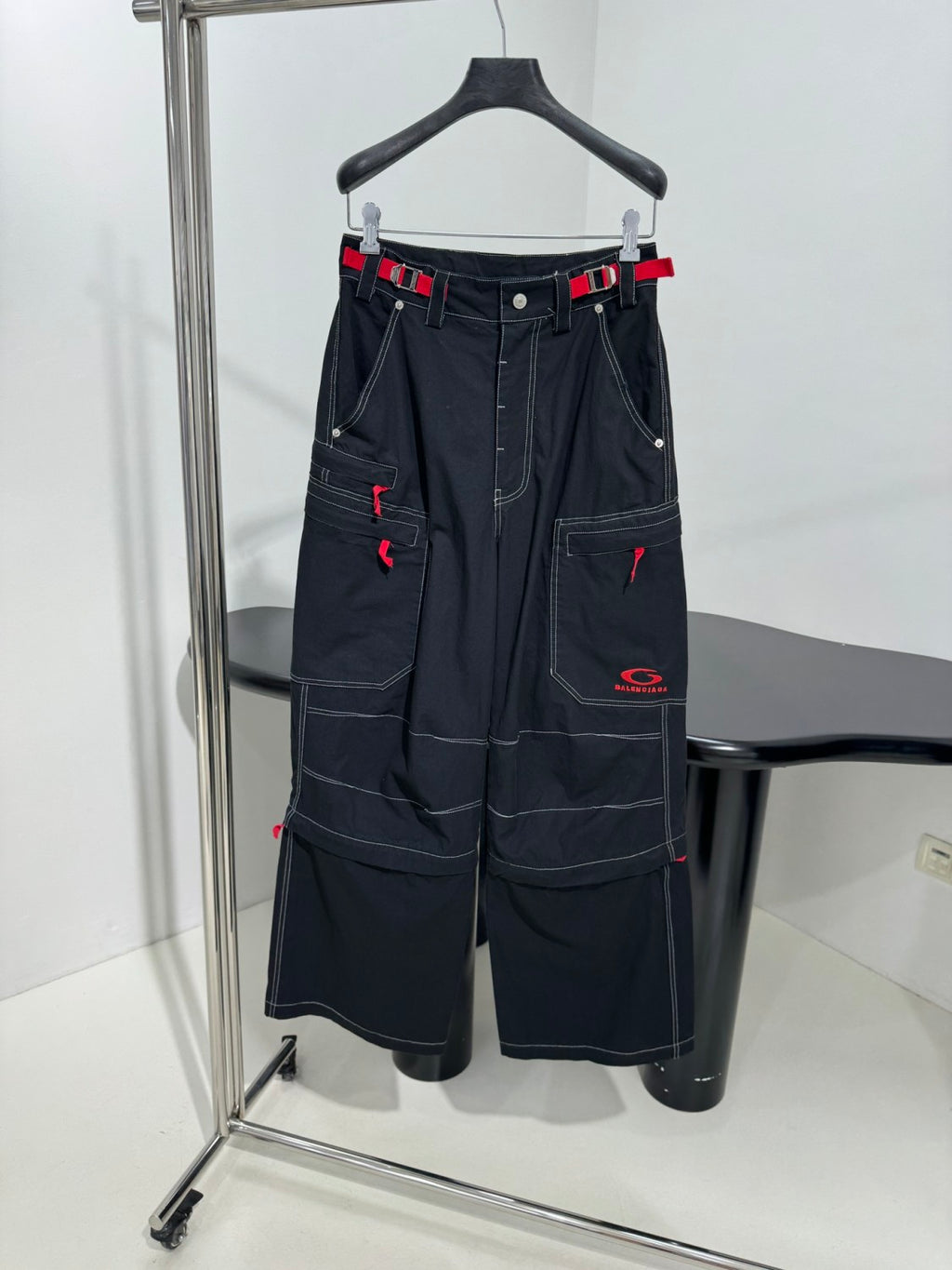 Balenciaga Men's Spring/Autumn Solid Colour Button Pocket Regular Fit Work Trousers Pants #77119