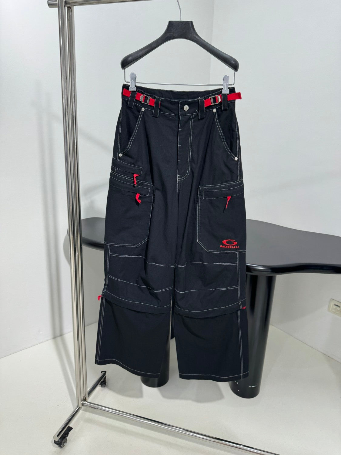 Balenciaga Men's Spring/Autumn Solid Colour Button Pocket Regular Fit Work Trousers Pants #77119