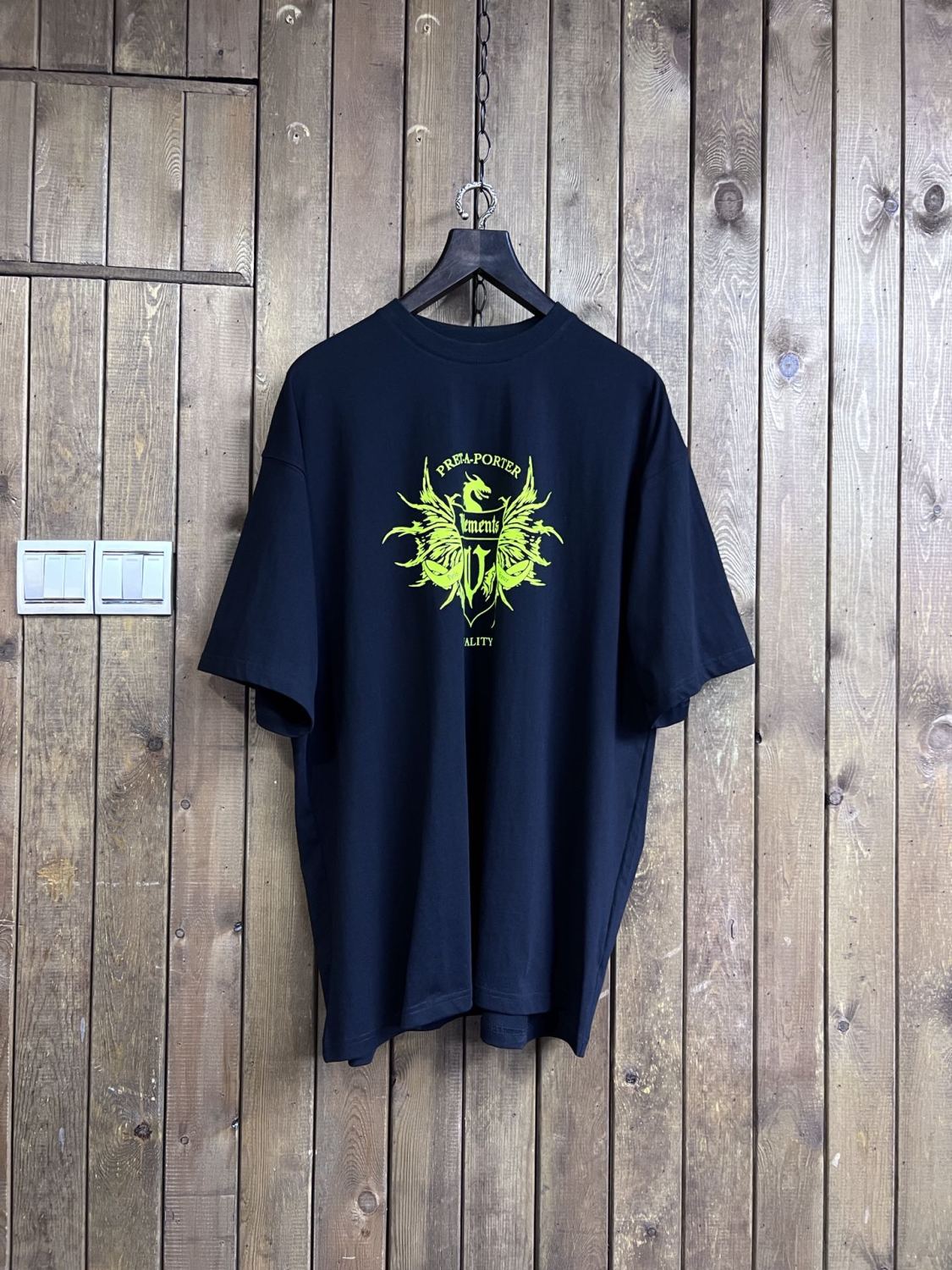 Vetements Men's Summer Solid Colour Monogram Printed Round Neck Cotton Short Sleeve T-Shirt #76923