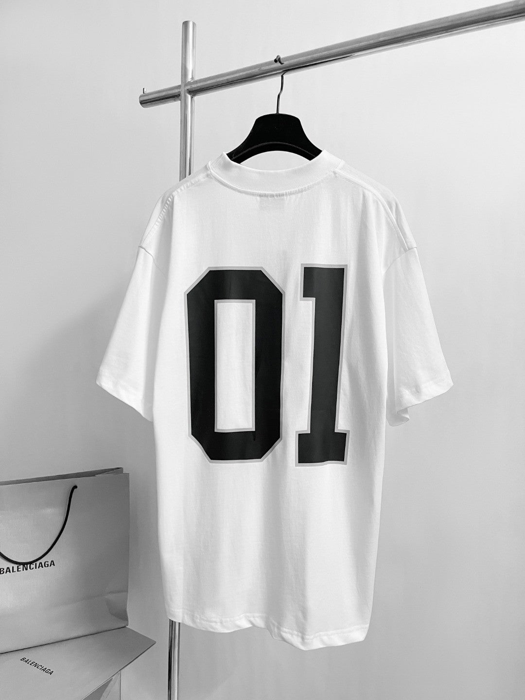 Balenciaga Men's Summer Letter Logo Print Round Neck Regular Fit Short Sleeve T-Shirt #74579