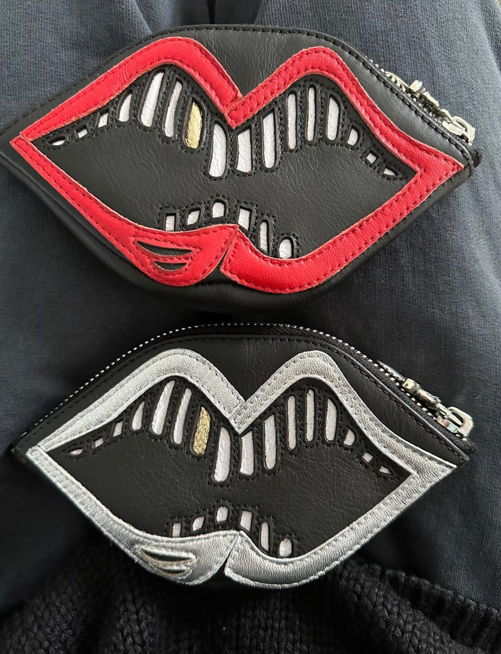 Chrome Hearts Mattyboy Red Lips Silver Lips Big Gold Teeth Limited-edition Wallets Coin Purses Id Holders And High-street Fashion Accessories Bags #195952