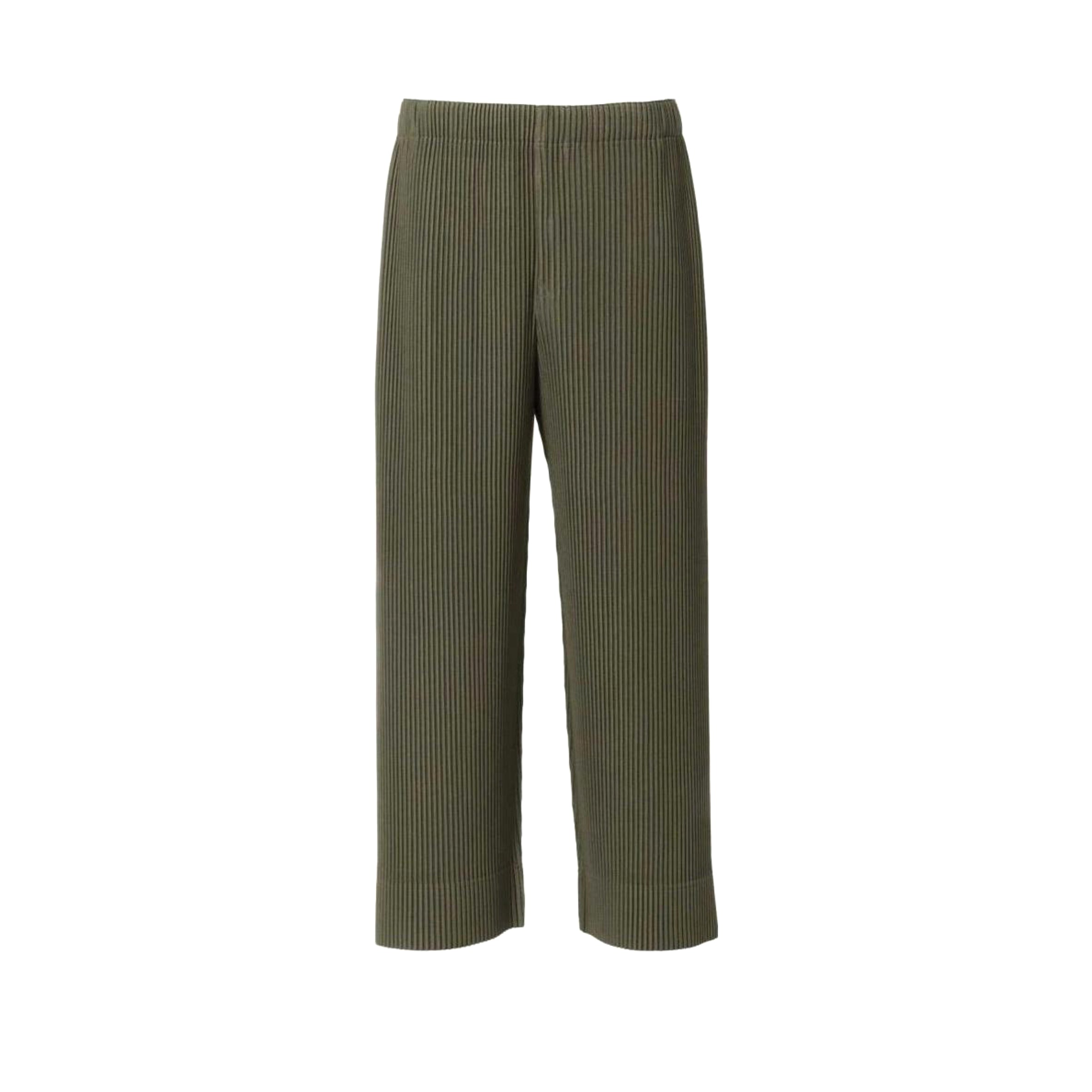 Issey Miyake Men's Spring/Fall Fashion Casual Solid Color Pleated Design Elastic Waistband Straight-Leg Pants #78831