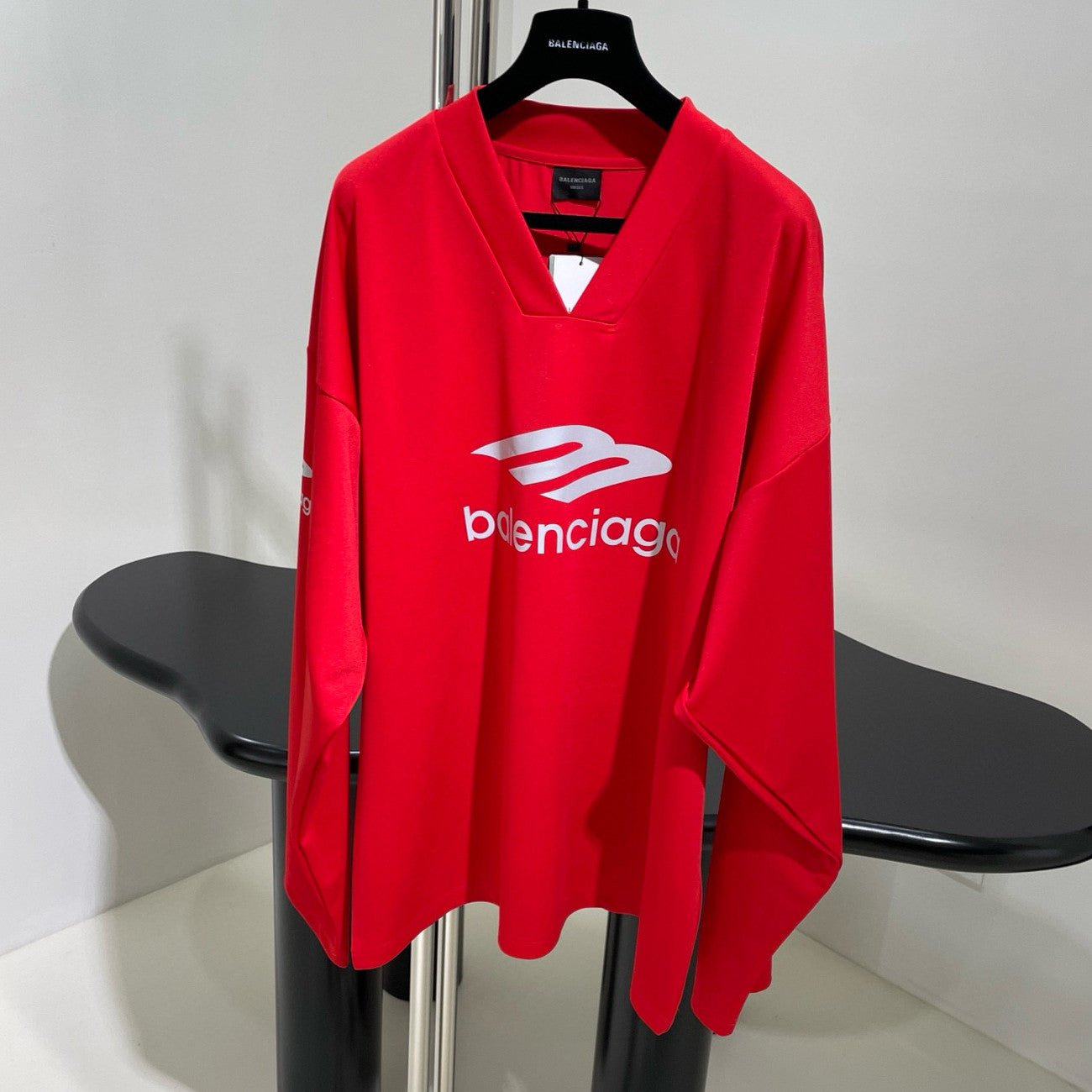 Balenciaga Men's Solid Colour Letter Logo Skiwear - 3b Sports Icon Ski Long Sleeve T-shirt #97418