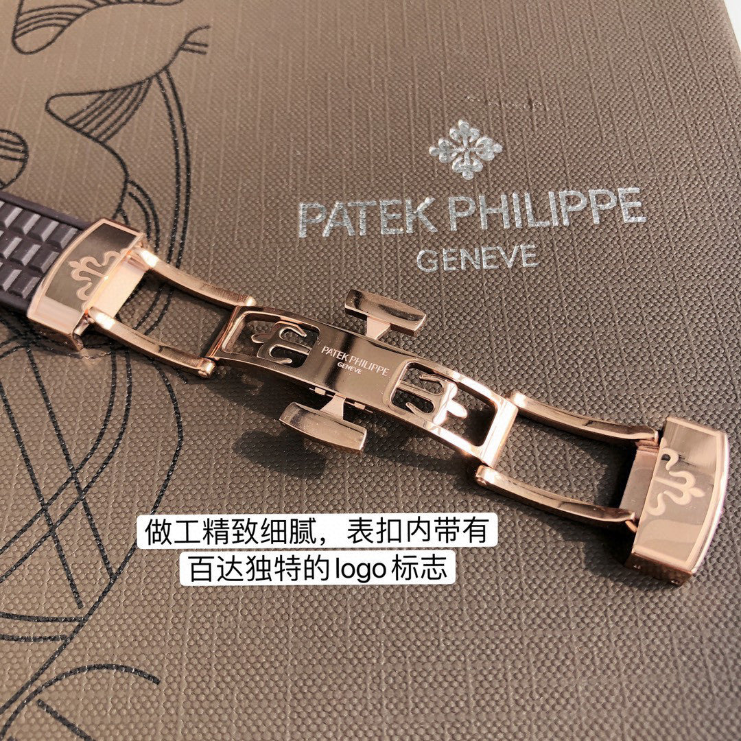 Patek Philippe Mechanical Watches With Diamonds On Silicone Straps Watch #96352