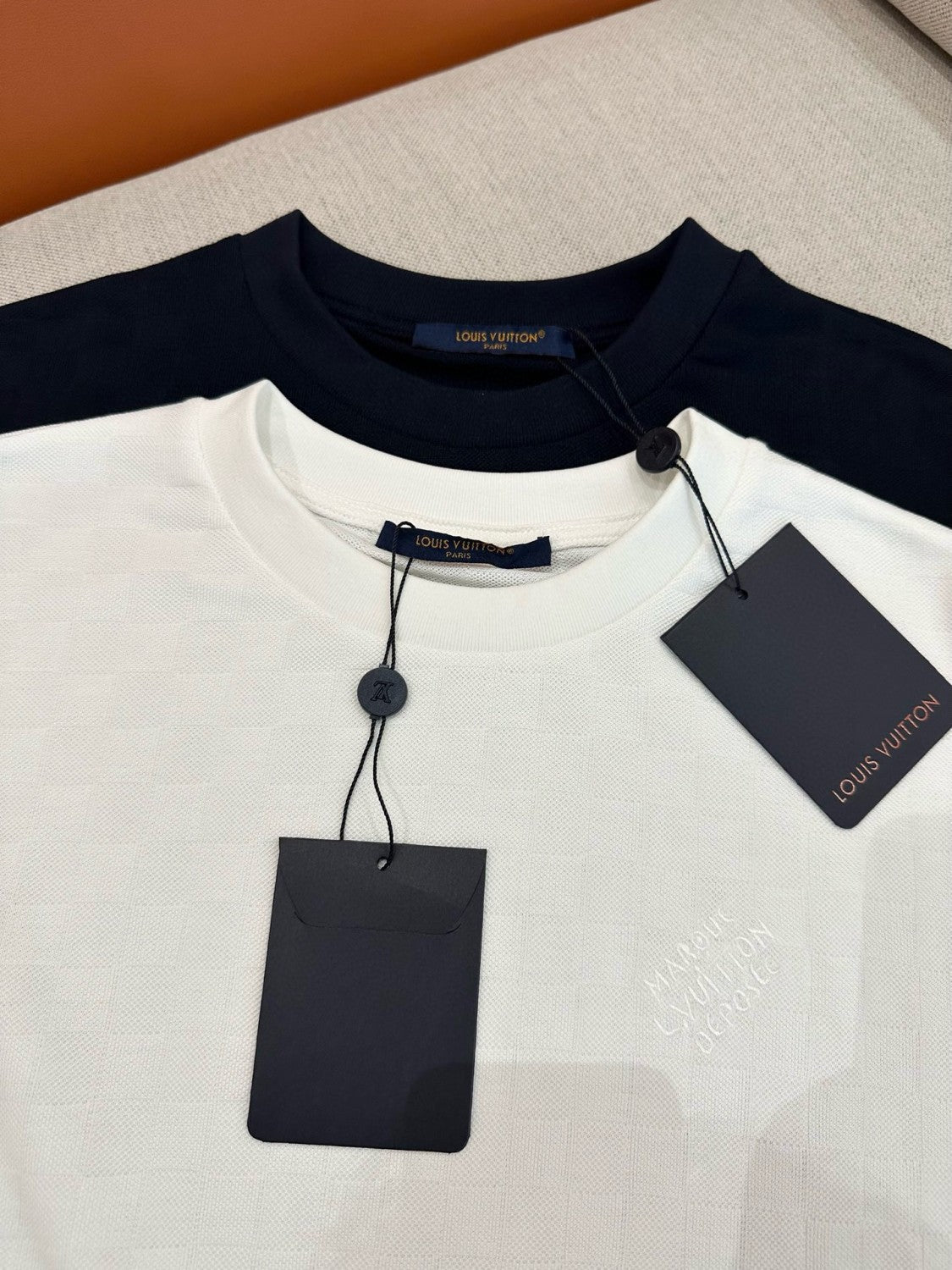 Louis Vuitton Men's Summer Solid Color Embroidered Letter Logo Round Neck Cotton Short Sleeve T-Shirt #99765
