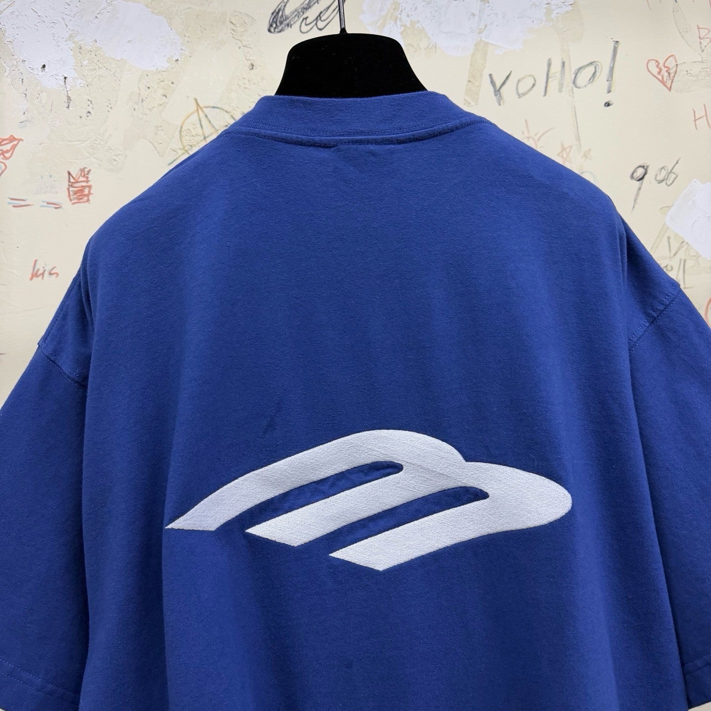 Balenciaga 3b Sports Icon Oversized T-shirt Light Marine Blue White #335833