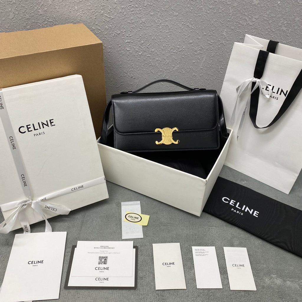 Celine Medium Triomphe Folio in Natural Calfskin #381350
