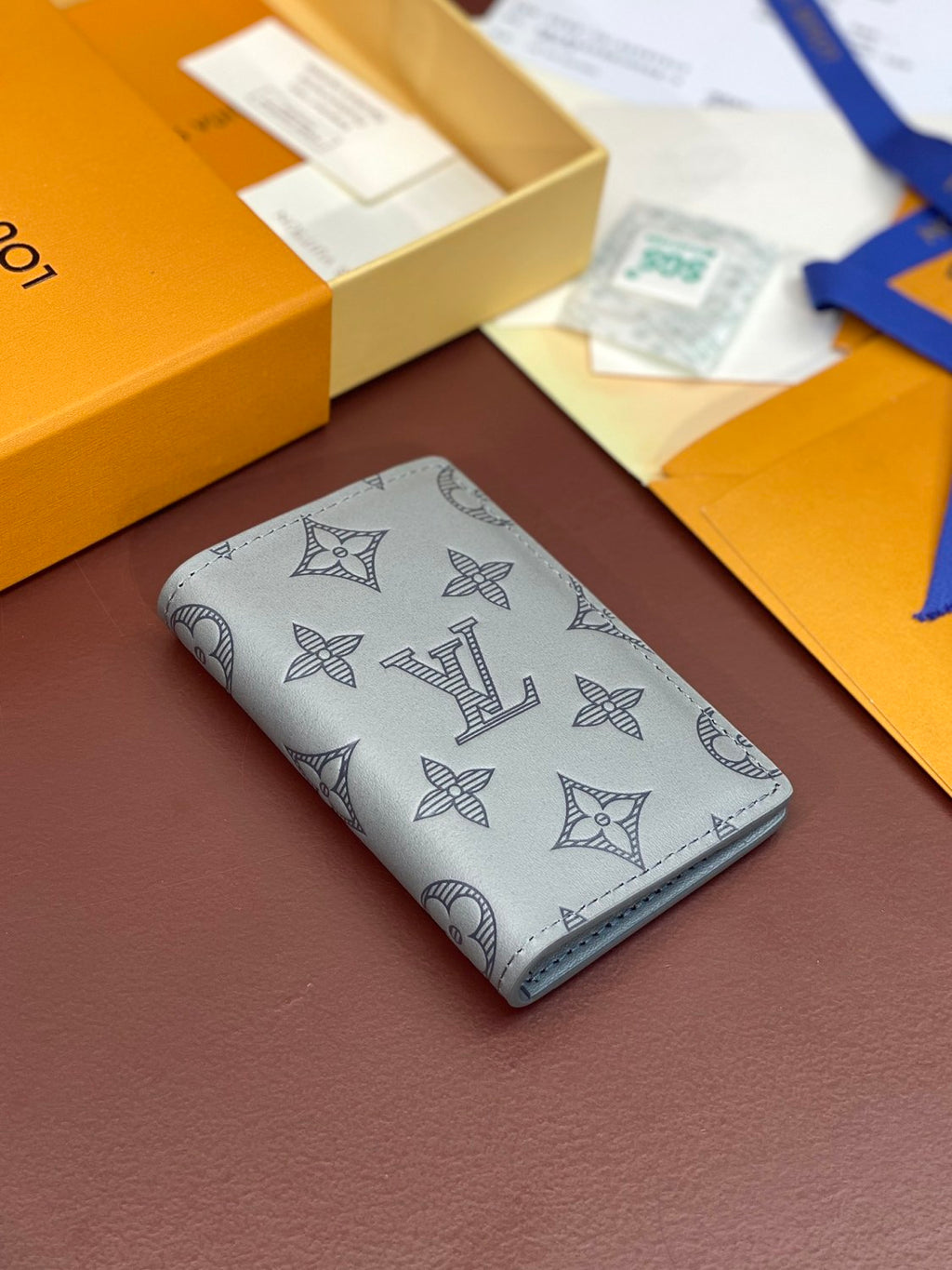 Louis Vuitton Men's Monogram Shadow Leather Long Wallet Card Case Bag Bags #76255