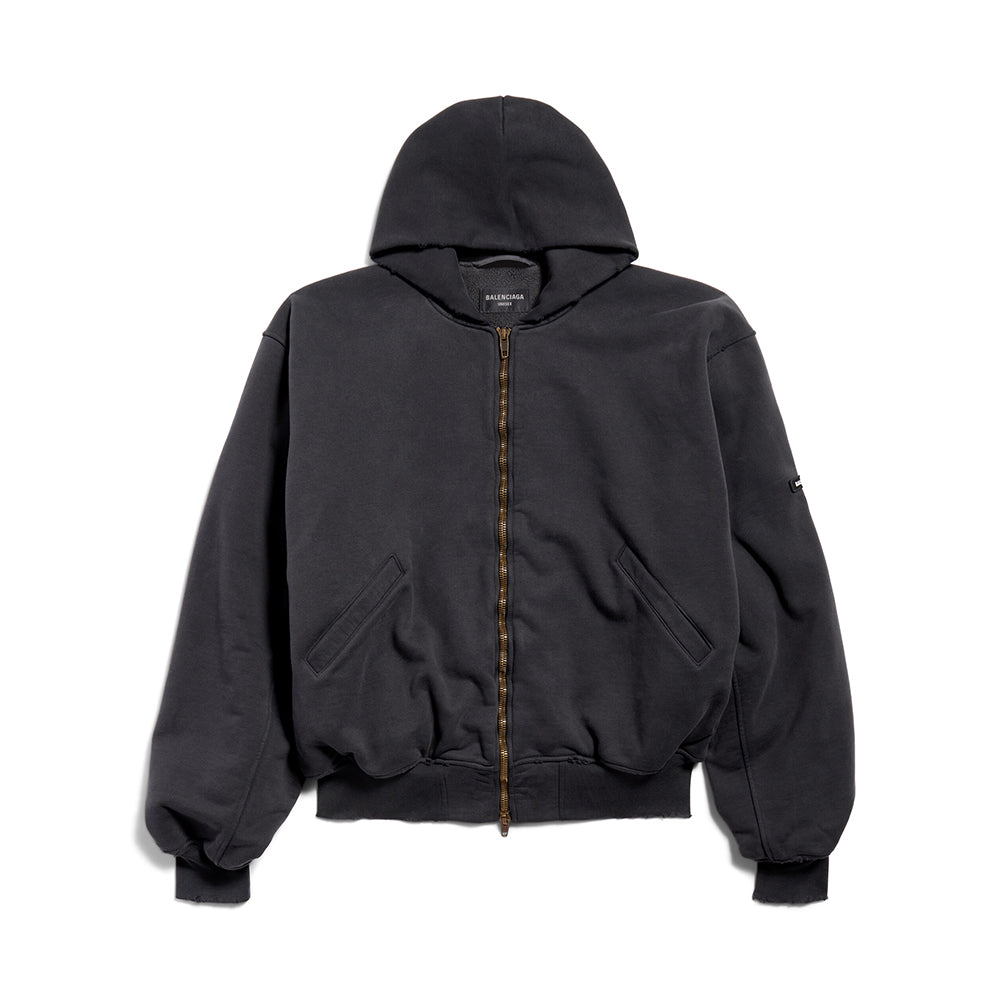 Balenciaga 25FW Men's  Hooded Bomber in Black Faded #333425