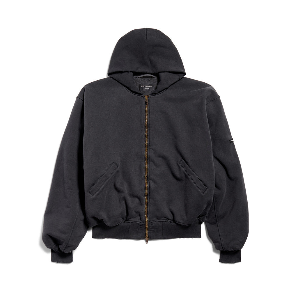 Balenciaga 25FW Men's  Hooded Bomber in Black Faded #333425