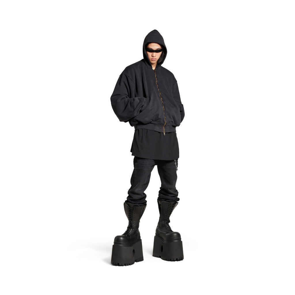 Balenciaga 25FW Men's  Hooded Bomber in Black Faded #333425