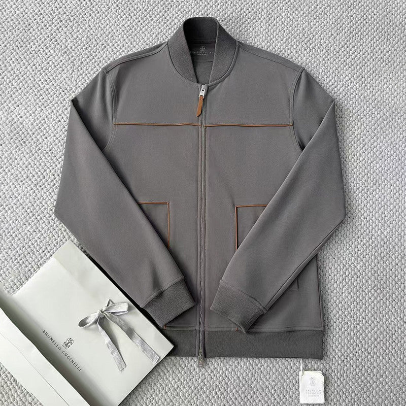 Brunello Cucinelli Men's Spring and Autumn Hooded Long Sleeve Cotton Casual Sports Sweatshirt Zipper Long Sleeve Jacket Ngvp #1766